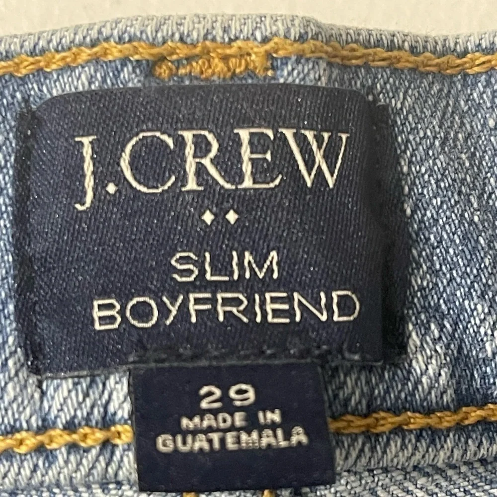 J Crew Womens Size 29 Slim Boyfriend‎ Mid Rise Medium Wash Denim Blue Jeans